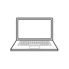 computer laptop flat icon vector