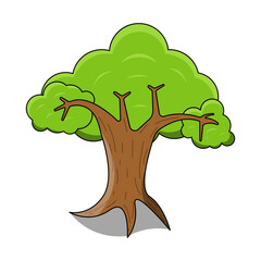 Cute Cartoon Tree Vector Illustration
