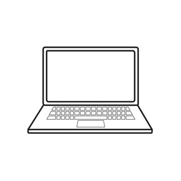 computer laptop flat icon vector
