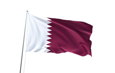 Flag of Qatar on transparent background, PNG file