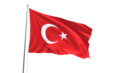 Flag of Turkey on transparent background, PNG file