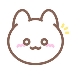 シンプルな白猫ちゃんの顔発見⭐︎PNG