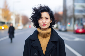 Fototapeta premium Korean woman in a street daily scene