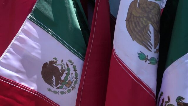 Mexican flags being sold for the Independence holidays.