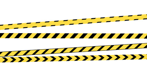 Black and yellow striped warning tape for crime or construction sign flat vector design