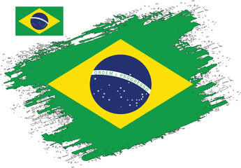 Brush Design Brazil Flag Vector