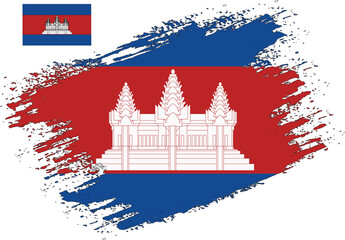 Brush Design Cambodia Flag Vector