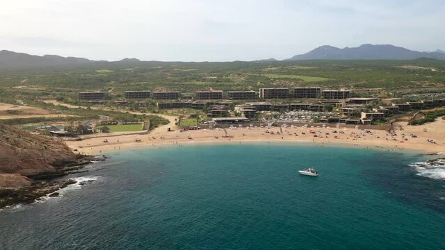 Aerial drone hyperlapse/timelapse of Cabo San Lucas coastline, Mexico