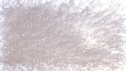 cute snowfall on clouds on sky backdrop - photo of nature