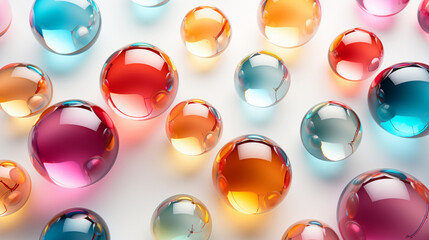 Fototapeta premium Full of spheres, different colors, background