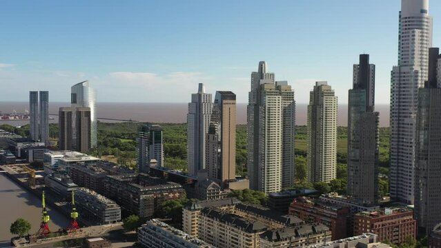 Aerial view of the skyscrapers in Puerto Madero, Buenos Aires