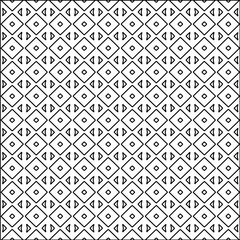 Vector pattern with symmetrical elements . Modern stylish abstract texture. Repeating geometric tiles from striped elements.Black and white pattern.