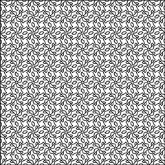 Vector pattern with symmetrical elements . Modern stylish abstract texture. Repeating geometric tiles from striped elements.Black and white pattern.