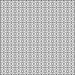 Vector pattern with symmetrical elements . Modern stylish abstract texture. Repeating geometric tiles from striped elements.Black and white pattern.
