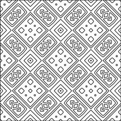 Vector pattern with symmetrical elements . Modern stylish abstract texture. Repeating geometric tiles from striped elements.Black and white pattern.