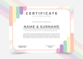 abstract colorful geometric certificate template
