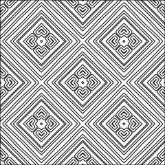 Vector pattern with symmetrical elements . Modern stylish abstract texture. Repeating geometric tiles from striped elements.Black and white pattern.