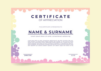 abstract colorful geometric certificate template