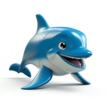 toy dolphin character on white background