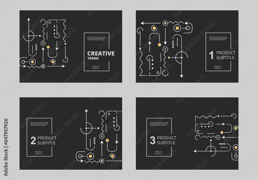 Poster abstract geometric shapes on cover brochures. vector pattern texture. technology creative design