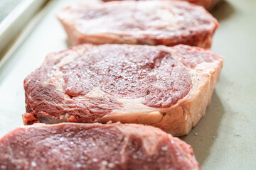 Seasoned Rib Eye Steak Ready for Grilling