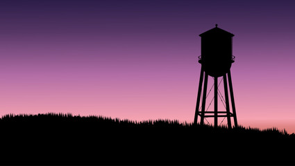 Old Water Tower illustration
