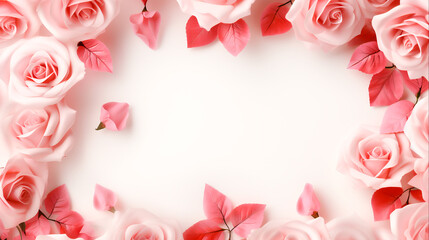 Fototapeta na wymiar Elegant Rose Square Frame Illustration Floral Decorative Design, Generative Ai