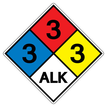 NFPA Diamond 704 3-3-3 ALK Symbol Sign, Vector Illustration, Isolate On White Background Label. EPS10