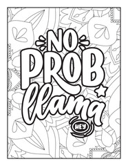 Affirmative quotes coloring page. Positive quotes. Good vibes. Coloring book for adults. Typography design. Hand drawn with inspiration word. Coloring for adult and kids. Quotes. Quotes Coloring.