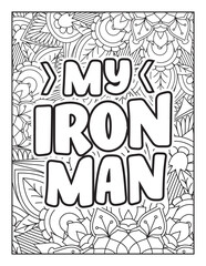 Affirmative quotes coloring page. Positive quotes. Good vibes. Coloring book for adults. Typography design. Hand drawn with inspiration word. Coloring for adult and kids. Quotes. Quotes Coloring.