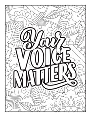 Affirmative quotes coloring page. Positive quotes. Good vibes. Coloring book for adults. Typography design. Hand drawn with inspiration word. Coloring for adult and kids. Quotes. Quotes Coloring.