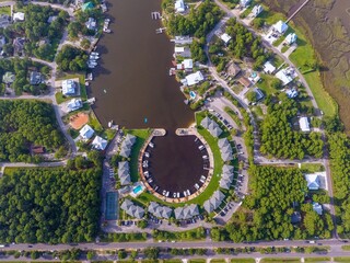 Aerial view of Dauphin Island, Alabama