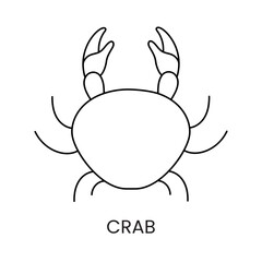 Crab line icon in vector, seafood illustration