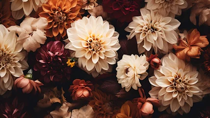Fotobehang Beautiful autumn flower patterns - Floral background © Tierney