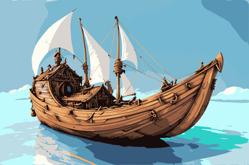 3D fantasy Boat Adventure, Cartoon Boat, Boat Clipart, Cartoon Ship, Various Boats