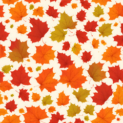 Naklejka na ściany i meble Autumn leaf pattern background, autumn maple leaves