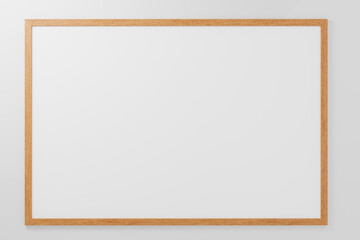 Poster frame with blank white space. mockup wooden frame horizontal position. Blank picture frame...