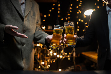 Barman pouring whiskey whiskey glass beautiful night