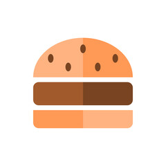 Hamburger fast food doodle icon flat vector design