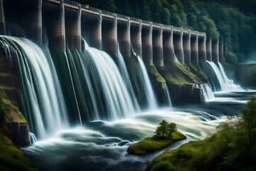 
Nestled amidst a pristine wilderness, a hydroelectric dam stands as a testament to human ingenuity harmoniously coexisting with the awe-inspiring beauty of nature