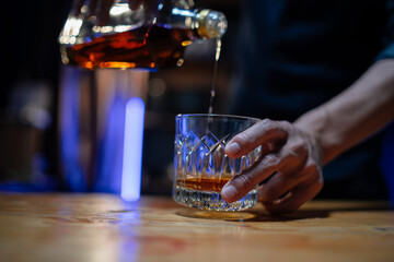 Businessmen in suits drinking  Celebrate whiskey.