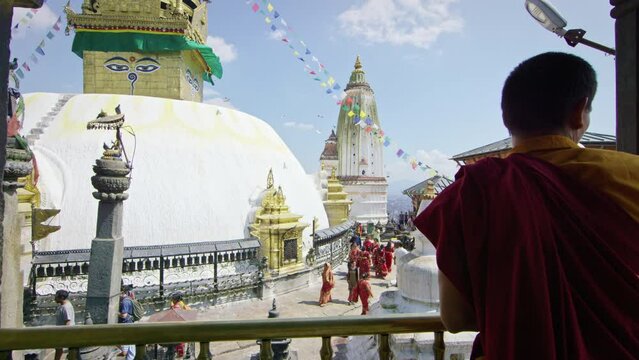 Cinematic reveal of Boudhanath 