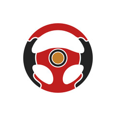 Steering Wheel icon logo design. template automobile accessories vector illustration
