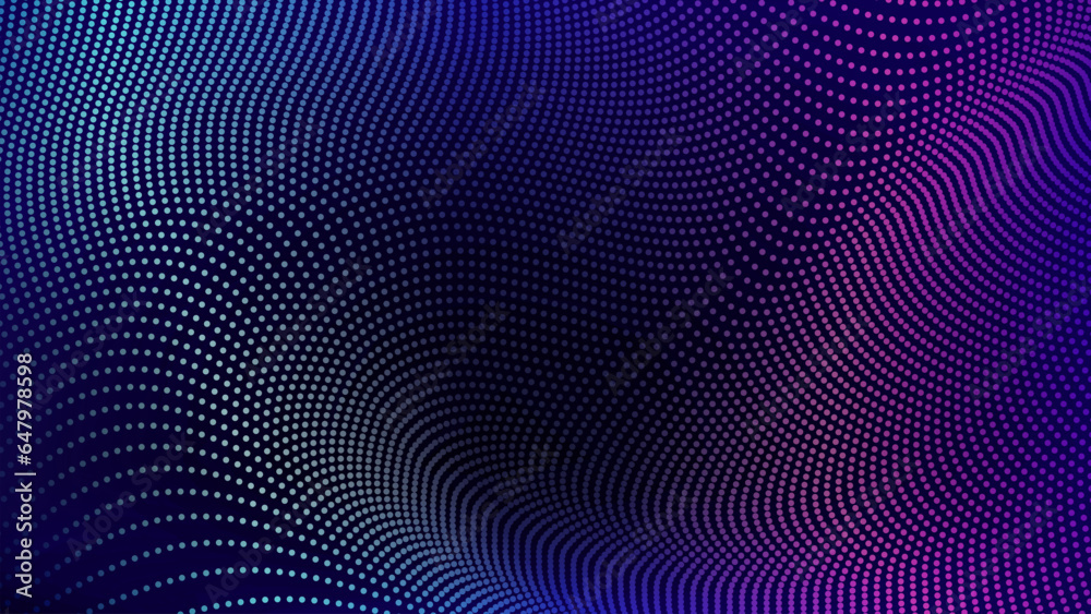 Poster wavy smooth dynamic particle dots background vector
