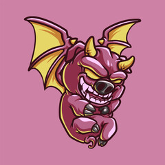 Piggy Baby Hell mascot great illustration for your branding business