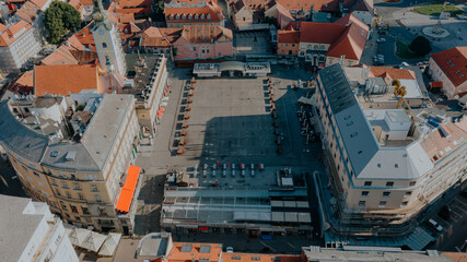 Aerial view of Zagreb street. - 647979388