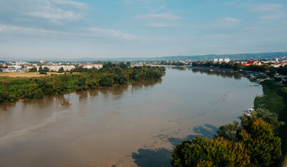 Aerial view of river sava in Slavonski Brod - 647979515