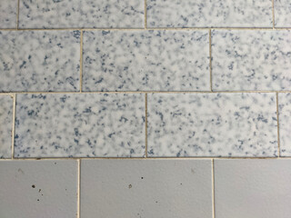 plain gray tiles under white blue dotted tiles, texture