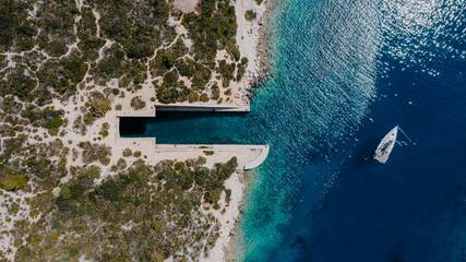 Aerial view of a beautiful Adriatic sea - 647979767