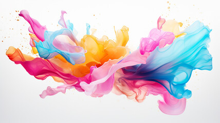 Colorful paint splash Isolated on the white background.